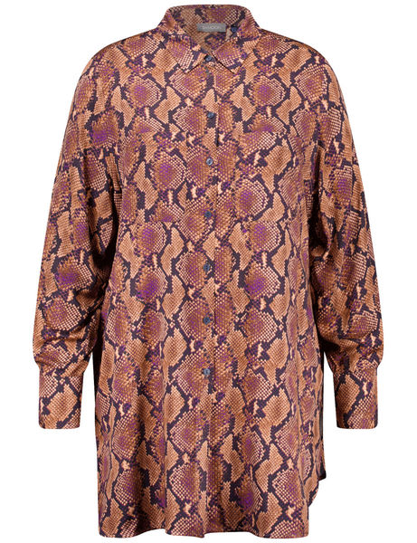 Samoon Chemisier long imprimé serpent brun/violet (07442) 46