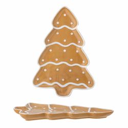 Bloomingville Pine tree-shaped plate - Ginnie - brown (Marron)