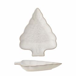 Bloomingville Christmas tree plate - Winter - white (Nature)