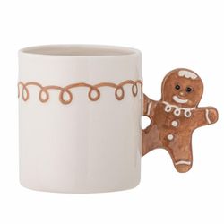 Bloomingville Christmas mug - Ginnie (Ø9x9.5cm) - brown/white (Marron)