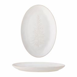Bloomingville Serving plate with fir pattern - Winter - white (Nature)