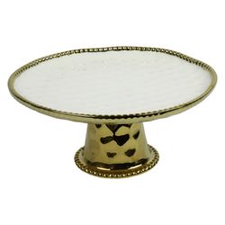 Countryfield Cake plate - Vere (Ø28x12.5cm) - white/gold (dore)