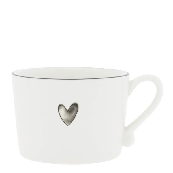 Bastion Collections Tasse avec cœur (Ø8x7cm) - gris/blanc (black )