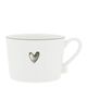 Bastion Collections Tasse avec cœur (Ø8x7cm) - gris/blanc (black )