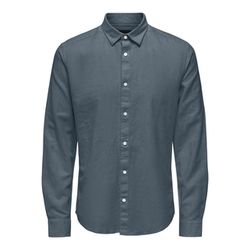 Only & Sons Slim Fit: Hemd - blau/grau (220872)