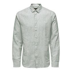 Only & Sons Streifenhemd Slim Fit - grün/weiß (197502)