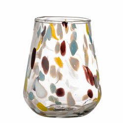 Bloomingville Water glass - Kenji (Ø9x10.5cm) - brown/yellow/white (Jaune)