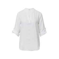 s.Oliver Red Label Linen-blend blouse with turn-up - white (0100)