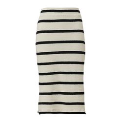 s.Oliver Red Label Midirock aus Strickjersey mit Streifenmuster - weiß (02G3)