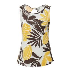 s.Oliver Red Label Top mit dekorativem Cut-out - gelb/weiß (02A0)