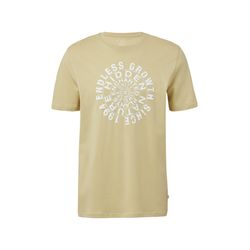 Q/S designed by T-shirt with front print - beige/green (72D0)