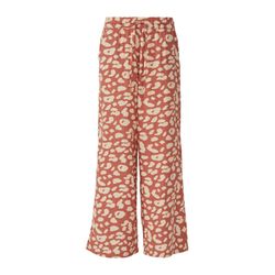 Q/S designed by Wide-Leg-Hose aus Musselin - orange/beige (20A1)
