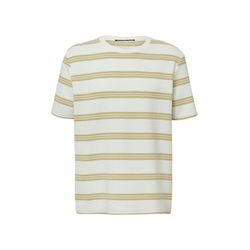 Q/S designed by Strukturiertes Jersey-T-Shirt mit Streifen - weiß/braun (72G0)