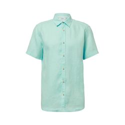 s.Oliver Red Label Regular Fit: Leichtes Kurzarmhemd aus 100% Leinen - blau (6540)
