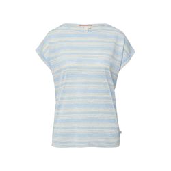 Q/S designed by T-shirt à rayures en viscose mélangée - bleu (50G0)
