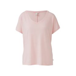 Q/S designed by Locker geschnittenes T-Shirt aus Leinenmix - pink (4121)