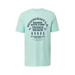 s.Oliver Red Label T-Shirt mit Crewneck und Artwork - blau (65D1)