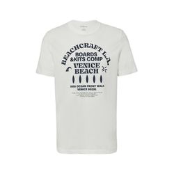 s.Oliver Red Label T-Shirt mit Crewneck und Artwork - weiß (01D1)