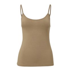 s.Oliver Black Label Slim-fit top with spaghetti straps - brown (8438)