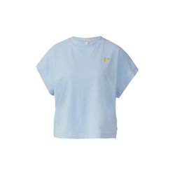 Q/S designed by Lässiges Shirt mit überschnittener Schulter - blau (5072)