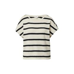 s.Oliver Red Label Short-sleeved sweatshirt made of knitted jersey with dropped shoulders - white (02G3)