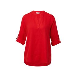 s.Oliver Red Label Linen-blend blouse with turn-up - red (3090)