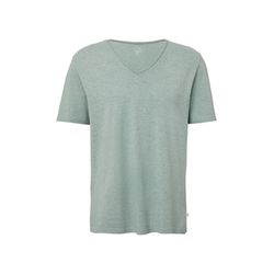 Q/S designed by Washed T-shirt with rolled edge in a melange look - green (7217)