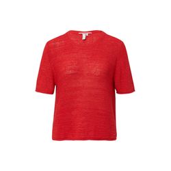 Q/S designed by Kurzarmpullover aus Bändchengarn - rot (3103)