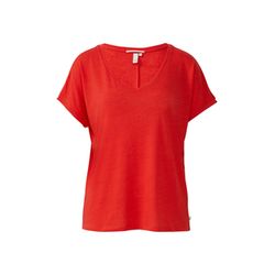Q/S designed by Locker geschnittenes T-Shirt aus Leinenmix - rot (3103)