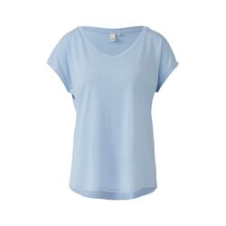 Q/S designed by T-shirt ample en mélange de lyocell - bleu (5072)