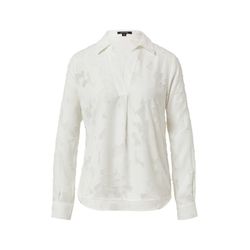 comma Leichte Jacquard-Bluse mit V-Ausschnitt  - weiß (01C0)