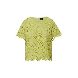s.Oliver Black Label Verkürzte Baumwollbluse aus Lochstickerei - grün (7101)
