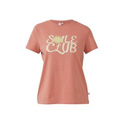 Q/S designed by T-Shirt en coton avec imprimé sur le devant - orange (20D1)