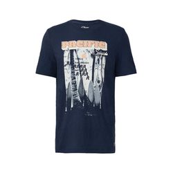 s.Oliver Red Label T-Shirt mit Frontprint - blau (58D5)
