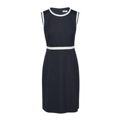 s.Oliver Black Label Fein gepunktetes Etuikleid mit Kontrast-Detail - blau (59M0)