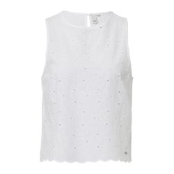 Q/S designed by Blouse top with eyelet embroidery - white (0100)