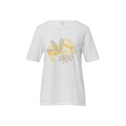 s.Oliver Red Label Print-T-Shirt mit Flammgarnstruktur im Relaxed Fit - weiß (01D0)