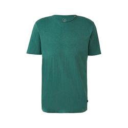 Q/S designed by Baumwollshirt mit Rollkante und Flammgarnstruktur - grün (7878)