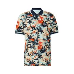 s.Oliver Red Label Cotton polo shirt with all-over print - blue (65A2)