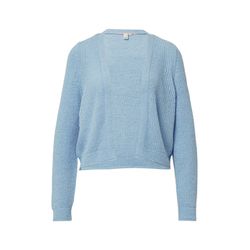 Q/S designed by Strickjacke aus Bändchengarn  - blau (5072)