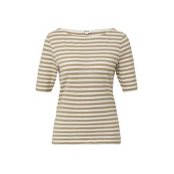 s.Oliver Red Label Gestreiftes T-Shirt im Slim Fit mit Flammgarnstruktur - braun (83G2)