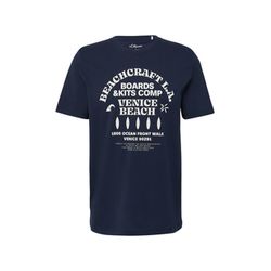 s.Oliver Red Label T-Shirt mit Crewneck und Artwork - blau (58D1)