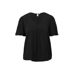 Q/S designed by Short-sleeved blouse in viscose - black (9999)