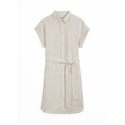 Marc O'Polo Leinenkleid relaxed mit Bindegürtel - beige (195)