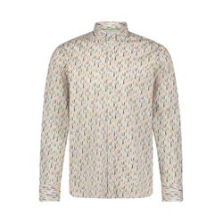 State of Art Hemd mit abstraktem Muster - beige/weiß (1132)