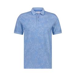 State of Art Printed jersey polo shirt with Oxford collar - blue (5653)