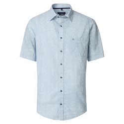 Casamoda Chemise en lin avec poche poitrine - bleu (100)