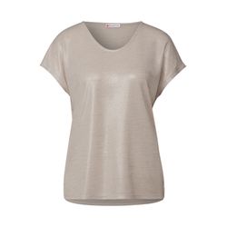 Street One Schimmerndes V-Neck Shirt - beige (16269)