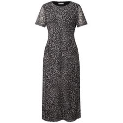 Street One Mesh-Kleid mit Leo-Print - schwarz (30001)