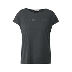 Street One Silk-Look Shirt mit Wording - grau (26693)